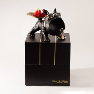 Big Bulldog Key Holder with Three Strawberry Candles - Image 2