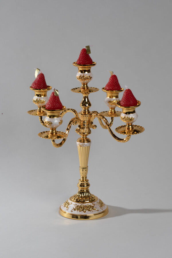 Chandelier Five Candles Gold