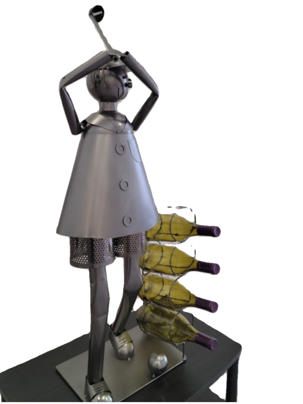 Golf Player Four Bottle Wine Holder