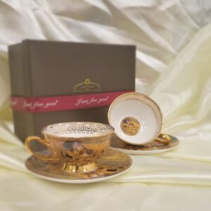Bone China Teacups "The Kiss" Pair - Image 2